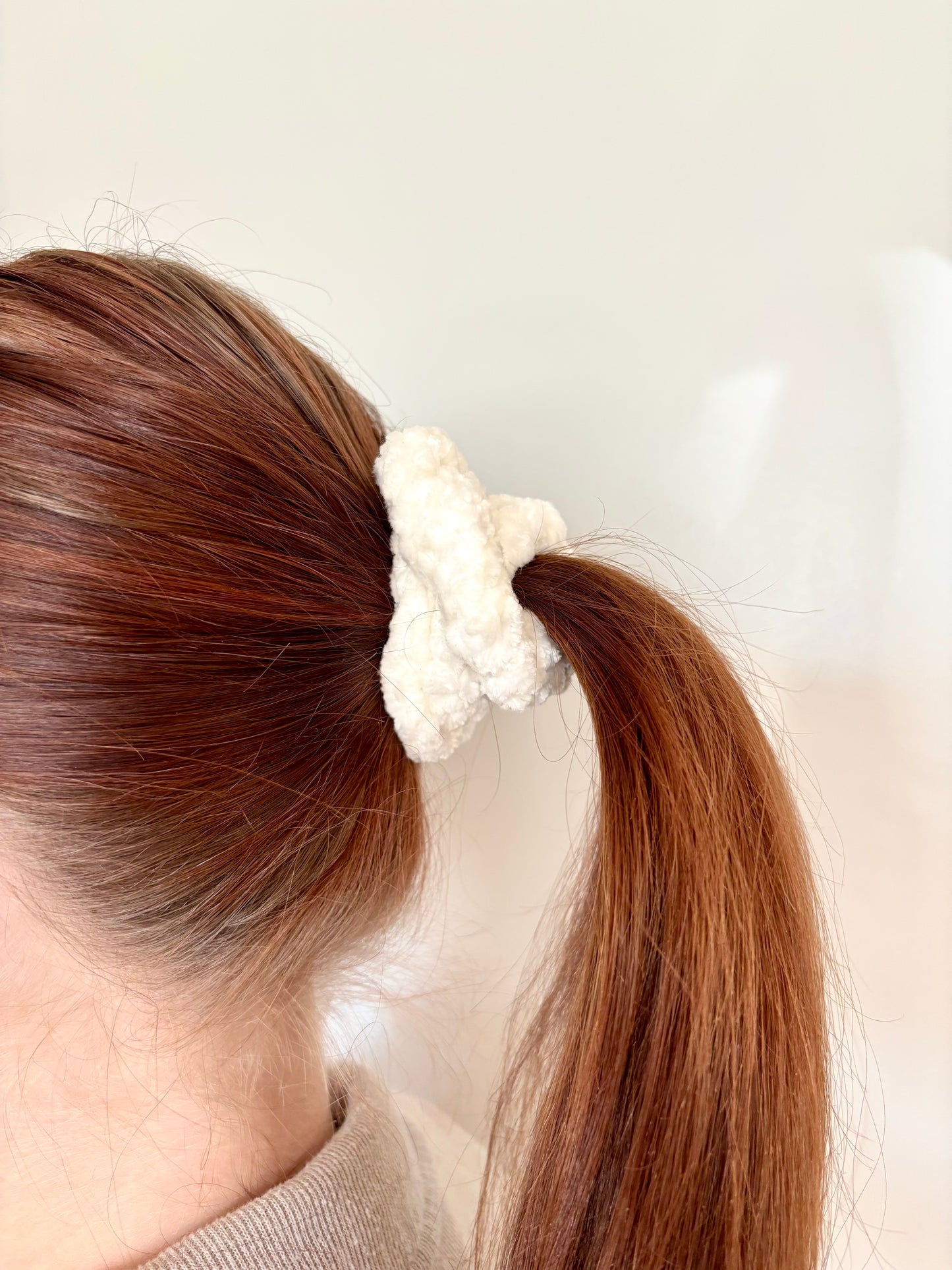 Velvet Scrunchie - White