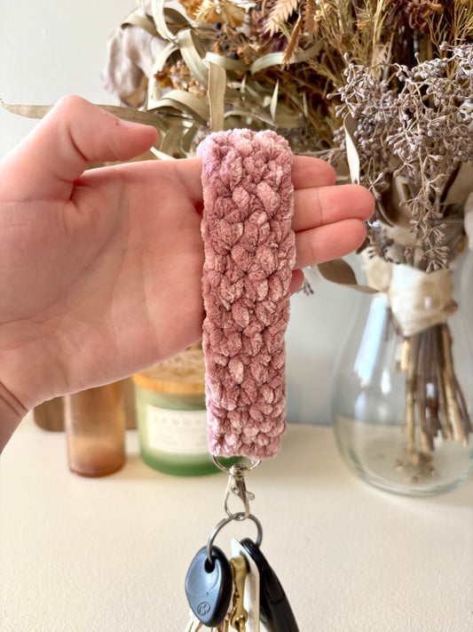 Velvet Keychain Wristlet - Mauve