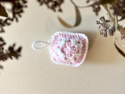 Granny Square AirPod Case - Pale Pink