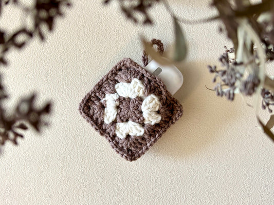 Granny Square AirPod Case - Dusty Brown