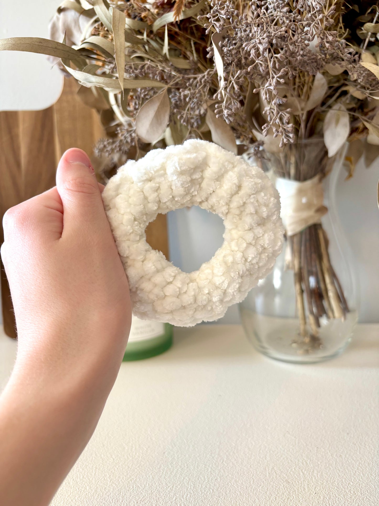 Velvet Scrunchie - White