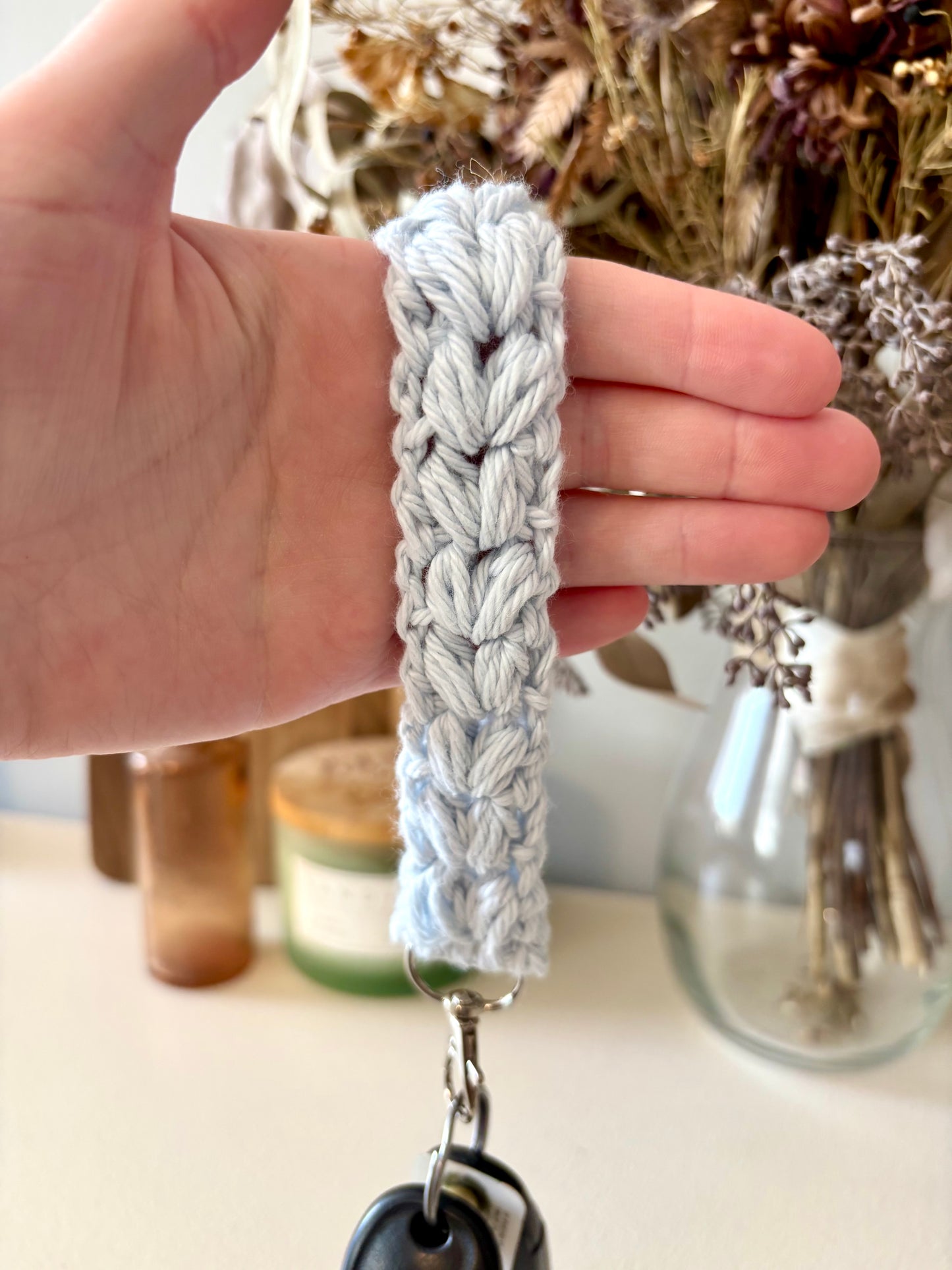 Keychain Wristlet - Pale Blue