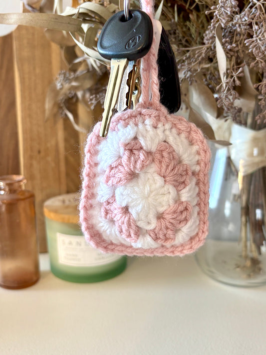 Granny Square AirPod Case - Mauve Pink