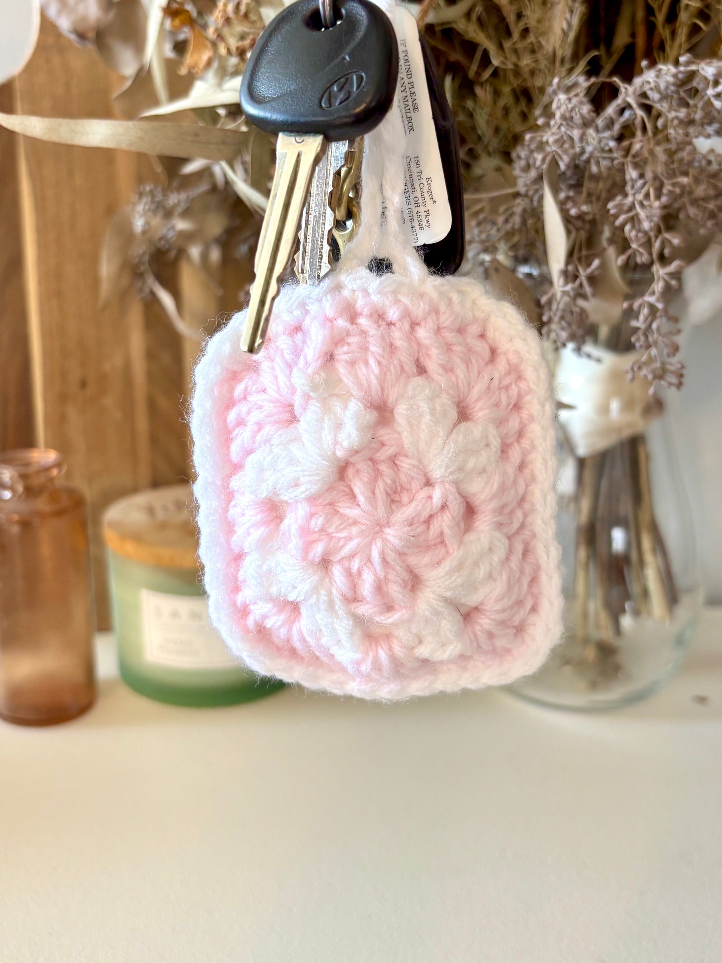 Granny Square AirPod Case - Pale Pink