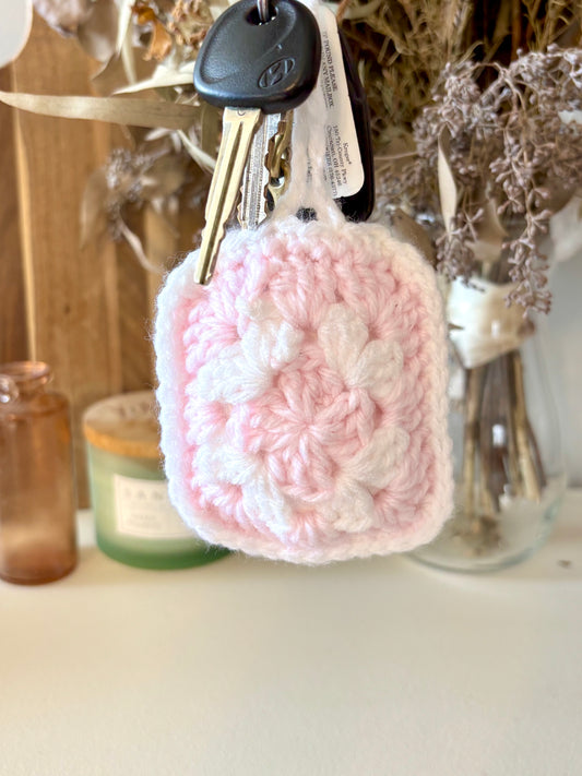 Granny Square AirPod Case - Pale Pink