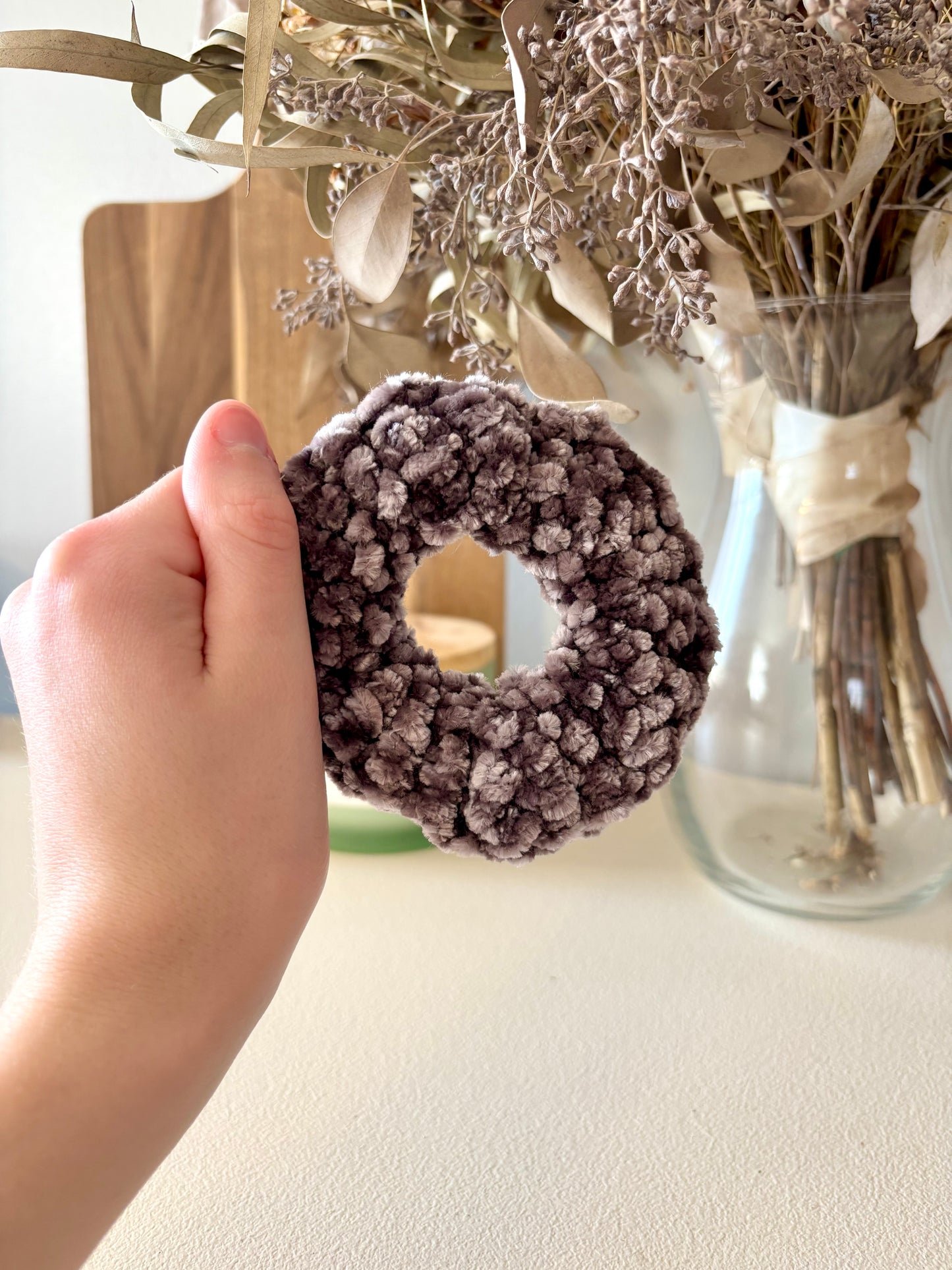 Velvet Scrunchie - Grey